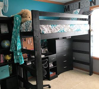 Easy wood loft bed kit