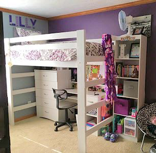 Easy wood loft bed kit