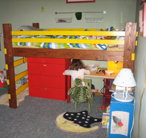 Easy wood loft bed kit