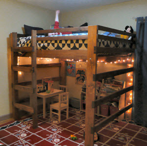 Easy wood loft bed kit