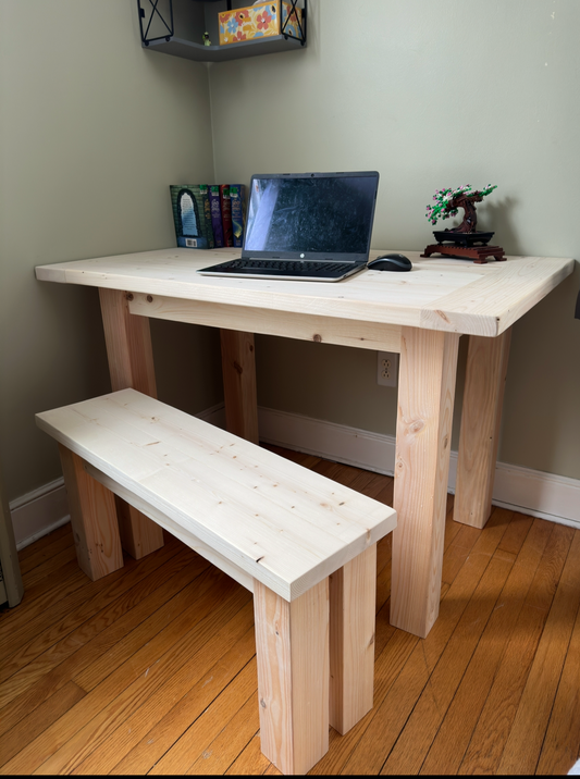 Farmhouse desk with bench
