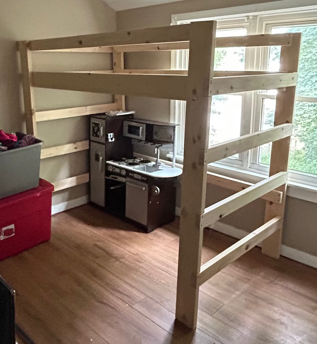 Easy wood loft bed kit